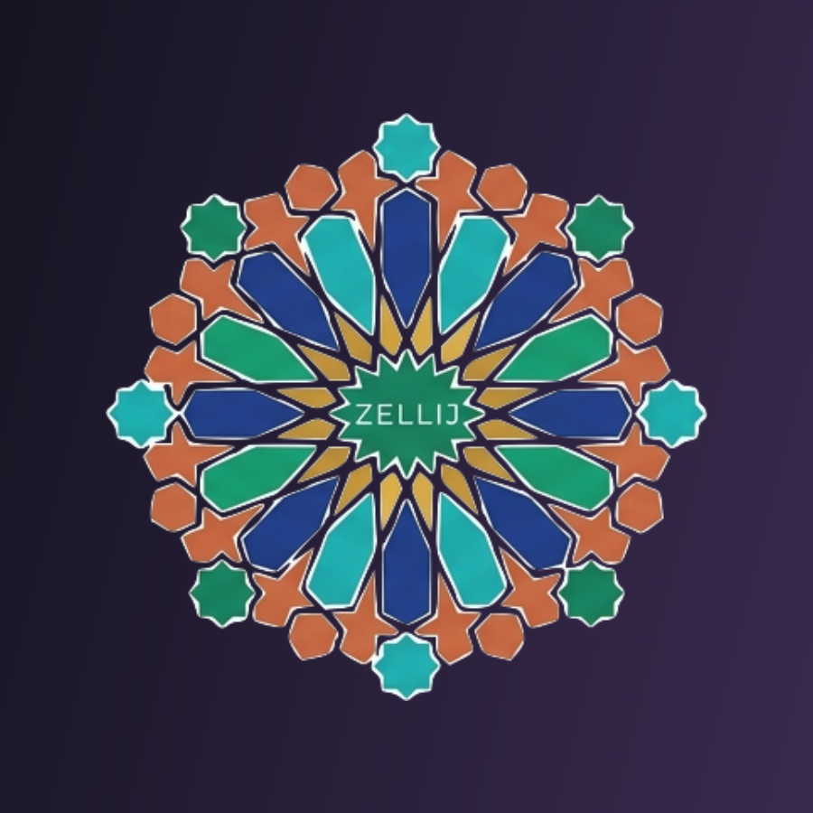 The rosette on a dusk-violet field